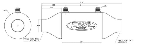 PWR Liquid to Air Barrel Intercooler 8" x 12"
